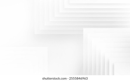 White background. Abstract geometric pattern. Light gray texture. Technology 3d patern. Design of modern shape. Gemetric line. Gray graphic gradient. Digital tech. Mini wallpaper. Vector illustration