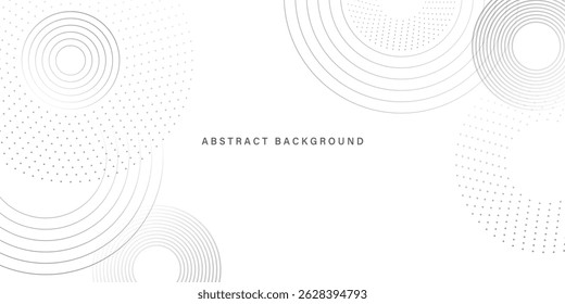 white background with abstract geometry circle rings. digital future technology concept vector illustration.