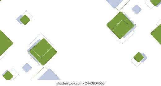 White background with abstract green gray square decoration. Vector illustration for modern presentation background, brochure design, business card background, website slider, landing page. 