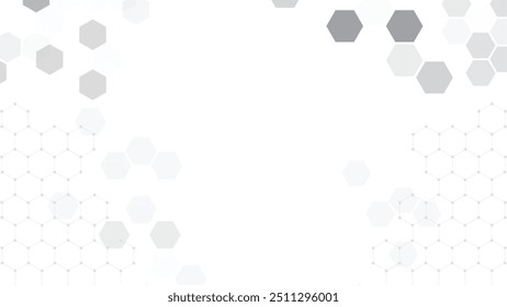 White background with abstract hexagon elements for presentation background design. White geometric background abstract. Hexagons design for medical, science, and digital technology