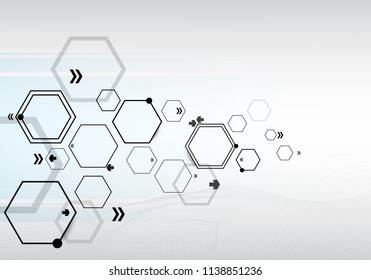 white background abstract hexagon line pattern vector design