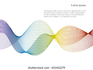 White background with abstract rainbow wave