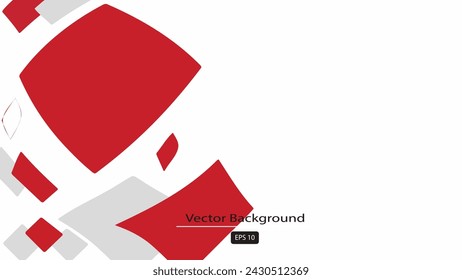 White background with abstract red grey square decoration. Vector illustration for modern presentation background,
 brochure design, business card background,
 website slider, landing page