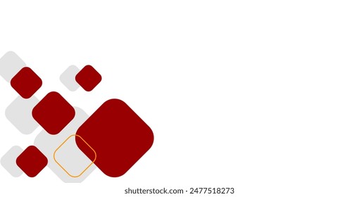 White background with abstract red grey square decoration. Vector illustration for modern presentation background, brochure design, business card background, website slider, landing page