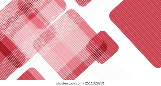 White background with abstract red grey square decoration.	