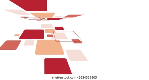 White background with abstract red grey square decoration. Vector illustration for modern presentation background, brochure design, business card background, website slider, landing page
