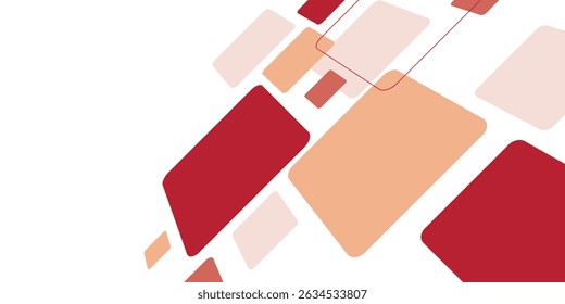 White background with abstract red grey square decoration. Vector illustration for modern presentation background, brochure design, business card background, website slider, landing page