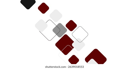 White background with abstract red grey square decoration. Vector illustration for modern presentation background, brochure design, business card background, website slider, landing page