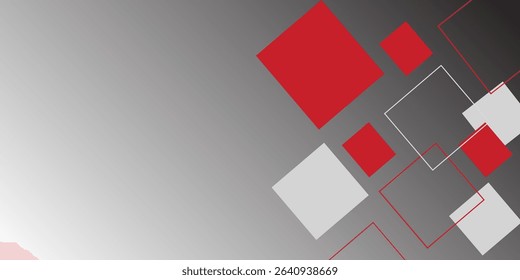 White background with abstract red grey square decoration. Vector illustration for modern presentation background, brochure design, business card background, website slider, landing page
