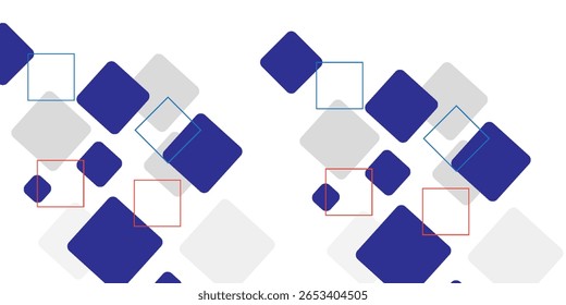Fondo blanco con decoración cuadrada gris rojo abstracto. Ilustración vectorial para el fondo moderno de la presentación, diseño del folleto, fondo de la tarjeta de visita, regulador del Sitio web, página de aterrizaje
