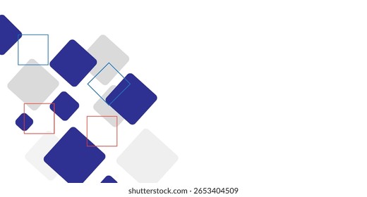 White background with abstract red grey square decoration. Vector illustration for modern presentation background, brochure design, business card background, website slider, landing page