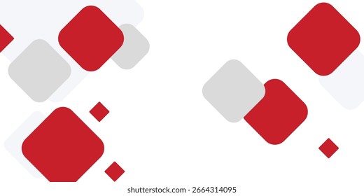 Fondo blanco con decoración cuadrada gris rojo abstracto. Ilustración vectorial para el fondo moderno de la presentación, diseño del folleto, fondo de la tarjeta de visita, regulador del Sitio web, página de aterrizaje