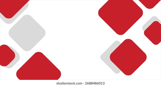 White background with abstract red grey square decoration. Vector illustration for modern presentation background,
 brochure design, business card background,
 website slider, landing page