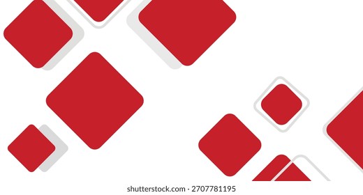 White background with abstract red grey square decoration. Vector illustration for modern presentation background, brochure design, business card background, website slider, landing page