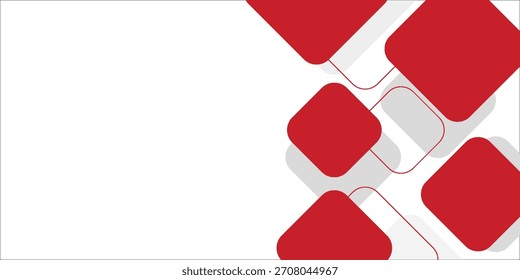 White background with abstract red grey square decoration. Vector illustration for modern presentation background, brochure design, business card background, website slider, landing page