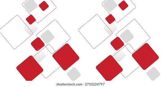 Fondo blanco con decoración cuadrada gris rojo abstracto. Ilustración vectorial para el fondo moderno de la presentación, diseño del folleto, fondo de la tarjeta de visita, regulador del Sitio web, página de aterrizaje