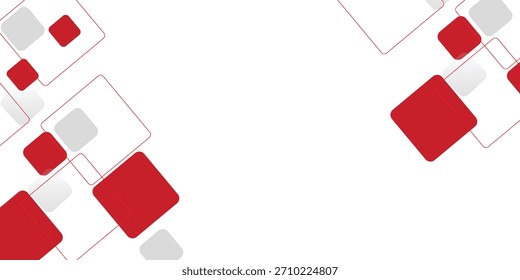 Fondo blanco con decoración cuadrada gris rojo abstracto. Ilustración vectorial para el fondo moderno de la presentación, diseño del folleto, fondo de la tarjeta de visita, regulador del Sitio web, página de aterrizaje