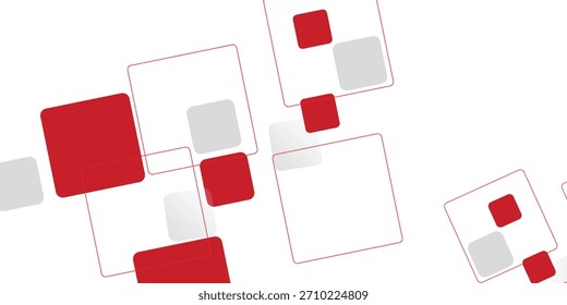 Fondo blanco con decoración cuadrada gris rojo abstracto. Ilustración vectorial para el fondo moderno de la presentación, diseño del folleto, fondo de la tarjeta de visita, regulador del Sitio web, página de aterrizaje