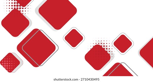 Fondo blanco con decoración cuadrada gris rojo abstracto. Ilustración vectorial para el fondo moderno de la presentación, diseño del folleto, fondo de la tarjeta de visita, regulador del Sitio web, página de aterrizaje

