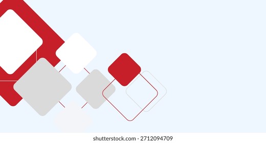 Fondo blanco con decoración cuadrada gris rojo abstracto. Ilustración vectorial para el fondo moderno de la presentación, diseño del folleto, fondo de la tarjeta de visita, regulador del Sitio web, página de aterrizaje	