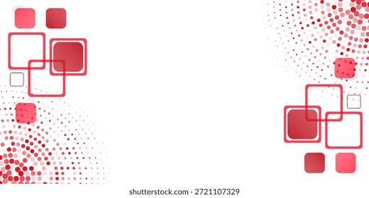 Fondo blanco con decoración cuadrada gris rojo abstracto. Ilustración vectorial para el fondo moderno de la presentación, diseño del folleto, fondo de la tarjeta de visita, regulador del Sitio web, página de aterrizaje
