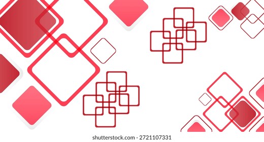 Fundo branco com decoração quadrada cinza vermelho abstrato. Ilustração vetorial para o plano de fundo da apresentação moderna, design de brochura, plano de fundo do cartão de visita, controle deslizante do site, página inicial