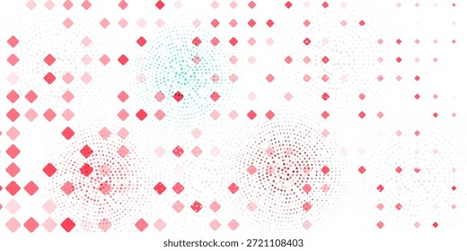 Weißer Hintergrund mit abstrakter roter grauer quadratischer Dekoration. Vektorgrafik für modernen Präsentationshintergrund, Broschürendesign, Visitenkartenhintergrund, Webseitenschieber, Landingpage