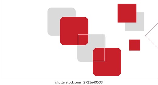 Fondo blanco con decoración cuadrada gris rojo abstracto. Ilustración vectorial para el fondo moderno de la presentación, diseño del folleto, fondo de la tarjeta de visita, regulador del Sitio web, página de aterrizaje