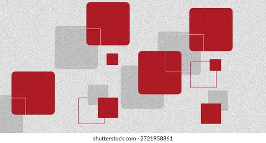 Fondo blanco con decoración cuadrada gris rojo abstracto. Ilustración vectorial para el fondo moderno de la presentación, diseño del folleto, fondo de la tarjeta de visita, regulador del Sitio web, página de aterrizaje