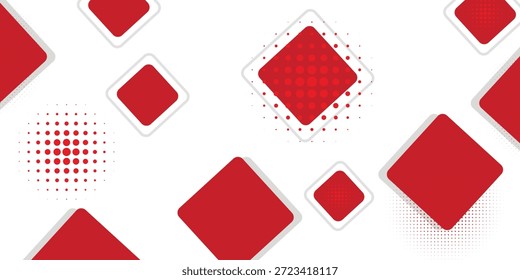 Fundo branco com decoração quadrada cinza vermelho abstrato. Ilustração vetorial para o plano de fundo da apresentação moderna, design de brochura, plano de fundo do cartão de visita, controle deslizante do site, página inicial