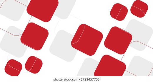 White background with abstract red grey square decoration. Vector illustration for modern presentation background brochure design business card background website slider modern vector