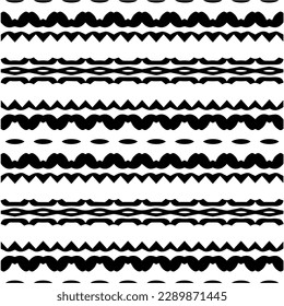
 White background with abstract shapes. Black and white texture. Seamless monochrome repeating pattern  for decor, fabric or cloth.