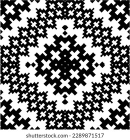  White background with abstract shapes. Black and white texture. Seamless monochrome repeating pattern  for decor, fabric or cloth.