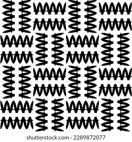 
 White background with abstract shapes. Black and white texture. Seamless monochrome repeating pattern  for decor, fabric or cloth.