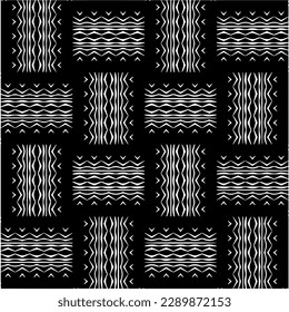 
 Fondo blanco con formas abstractas. Textura en blanco y negro. Patrón de repetición monocromático sin inconvenientes para la decoración, la tela o el tejido.
