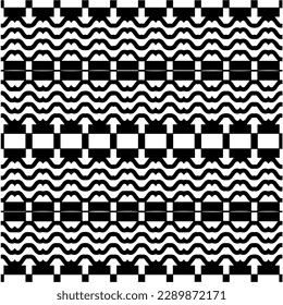 
 Weißer Hintergrund mit abstrakten Formen. Schwarz-Weiß-Textur. Nahtlose, monochrome Wiederholmuster für Dekoration, Stoff oder Stoff.