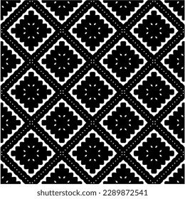  White background with abstract shapes. Black and white texture. Seamless monochrome repeating pattern  for decor, fabric or cloth.