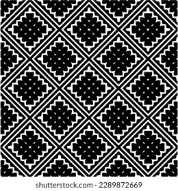  White background with abstract shapes. Black and white texture. Seamless monochrome repeating pattern  for decor, fabric or cloth.