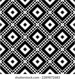  White background with abstract shapes. Black and white texture. Seamless monochrome repeating pattern  for decor, fabric or cloth.