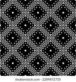  White background with abstract shapes. Black and white texture. Seamless monochrome repeating pattern  for decor, fabric or cloth.