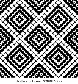 White background with abstract shapes. Black and white texture. Seamless monochrome repeating pattern  for decor, fabric or cloth.