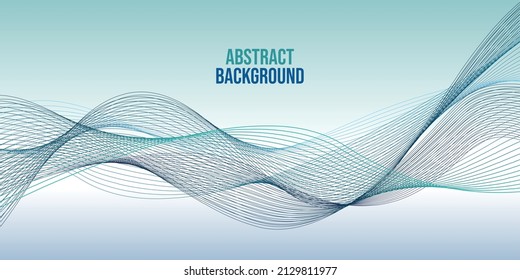 Fondo abstracto con líneas de degradado de ondas coloridas sobre fondo blanco.  Tema corporativo y oficial. Fondo tecnológico moderno, diseño de olas. Ilustración vectorial.