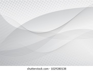 white background with abstract wave and halftone, modern concept and futuristic