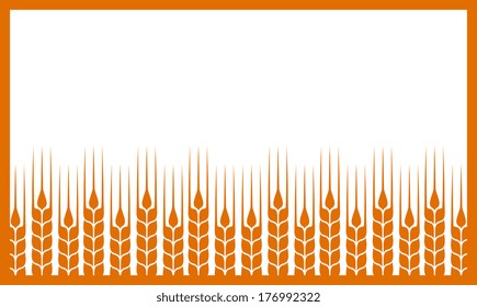 white background with abstract wheat ears and place for text
