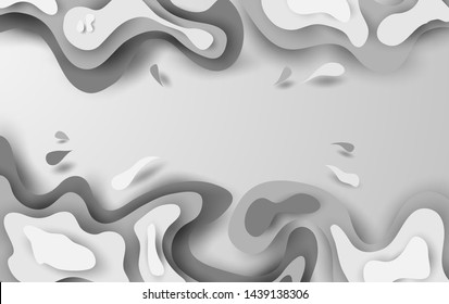 white background Abstract.Liquid layers color texture background. space your text topography concept design. Creative illustration for website template. Surface origami paper art and craft,cut.vector