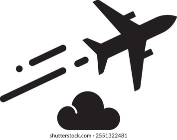 White background airplane silhouette vector