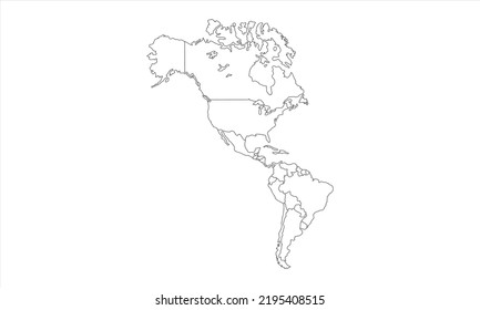 white background of america map with line art design, perfect for office, banner, landing page, background, wallpaper and more