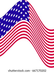 White background with American flag 