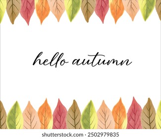 white background with autumn leaves border	