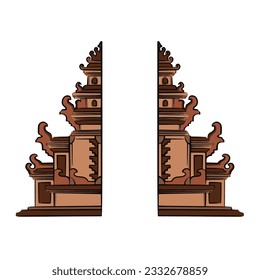 white background balinese temple vector illustration